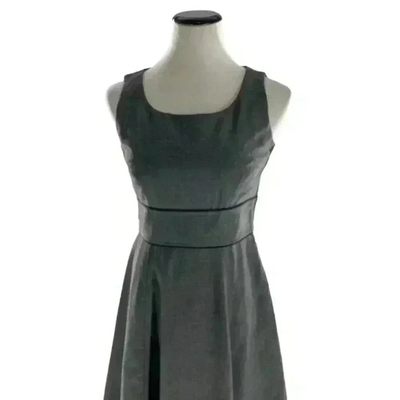 H&M Charcoal Gray Lined Stitched Waist Side Zip Sleeveless Dress Size 8 - Picture 1 of 5